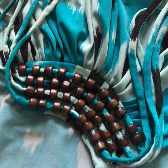 ⭐️Michael Kors blue/brown ikat printed top - Picture 8 of 12